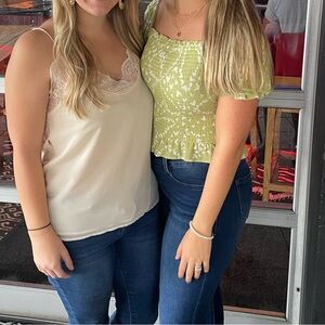 Light green fitted crop top